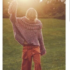 NWT FP One Kinsley Fringe Cowlneck Sweater